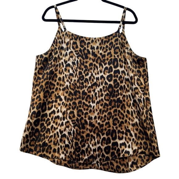 Chicos Womens Sleeveless Going Out Cami Top Blouse Size 12/14 Leopard Print - Picture 9 of 11